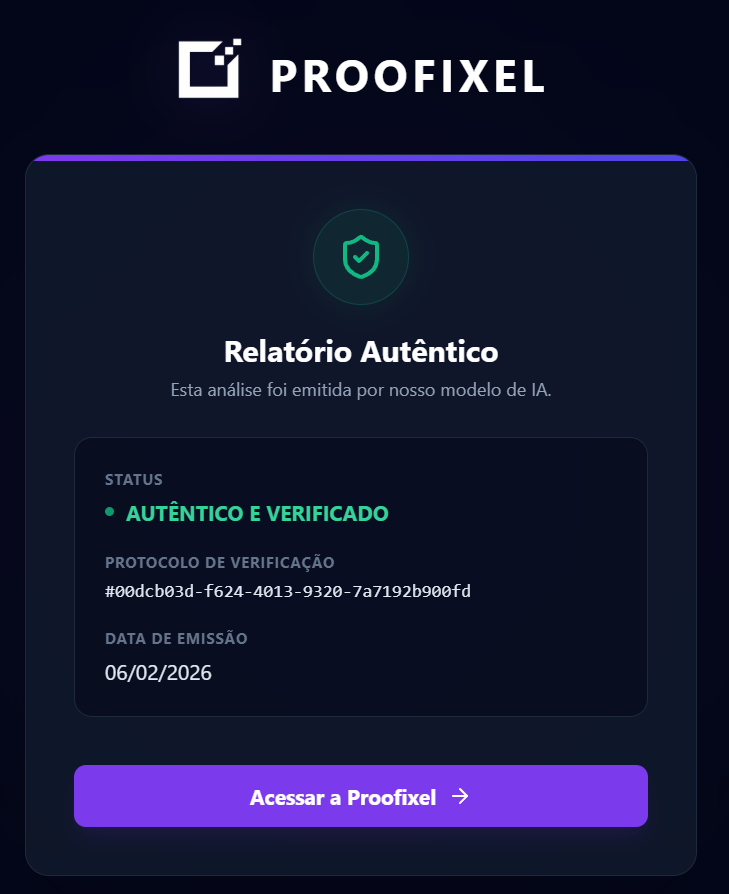 Tela de Sucesso na Validação