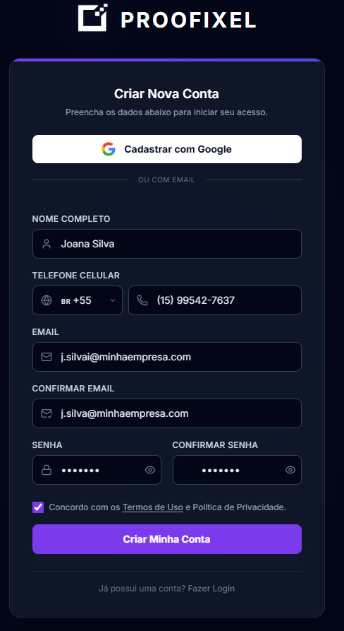 Formulário Preenchido